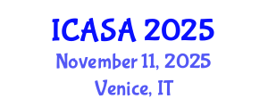 International Conference on Applied Statistics and Analytics (ICASA) November 11, 2025 - Venice, Italy