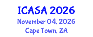 International Conference on Applied Statistics and Analytics (ICASA) November 04, 2026 - Cape Town, South Africa