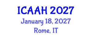 International Conference on Aquatic Animal Health (ICAAH) January 18, 2027 - Rome, Italy International Conference on Aquatic Animal Health (ICAAH) January 18, 2027 - Rome, Italy