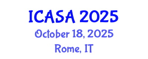 International Conference on Archaeological Science and Archaeometry (ICASA) October 18, 2025 - Rome, Italy