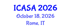 International Conference on Archaeological Science and Archaeometry (ICASA) October 18, 2026 - Rome, Italy