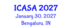 International Conference on Archaeological Science and Archaeometry (ICASA) January 30, 2027 - Bengaluru, India International Conference on Archaeological Science and Archaeometry (ICASA) January 30, 2027 - Bengaluru, India