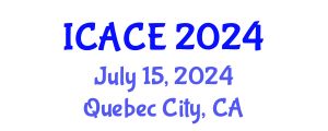 International Conference on Architectural and Civil Engineering (ICACE) July 15, 2024 - Quebec City, Canada