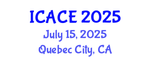 International Conference on Architectural and Civil Engineering (ICACE) July 15, 2025 - Quebec City, Canada