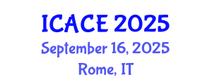 International Conference on Architectural and Civil Engineering (ICACE) September 16, 2025 - Rome, Italy
