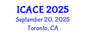 International Conference on Architectural and Civil Engineering (ICACE) September 20, 2025 - Toronto, Canada