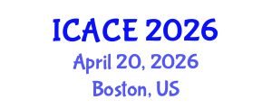 International Conference on Architectural and Civil Engineering (ICACE) April 20, 2026 - Boston, United States International Conference on Architectural and Civil Engineering (ICACE) April 20, 2026 - Boston, United States