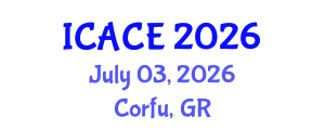 International Conference on Architectural and Civil Engineering (ICACE) July 03, 2026 - Corfu, Greece International Conference on Architectural and Civil Engineering (ICACE) July 03, 2026 - Corfu, Greece