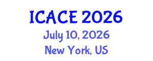 International Conference on Architectural and Civil Engineering (ICACE) July 10, 2026 - New York, United States International Conference on Architectural and Civil Engineering (ICACE) July 10, 2026 - New York, United States