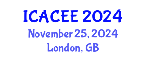 International Conference on Architectural, Civil and Environmental Engineering (ICACEE) November 25, 2024 - London, United Kingdom