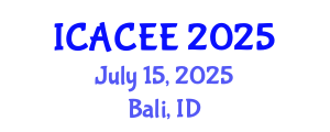 International Conference on Architectural, Civil and Environmental Engineering (ICACEE) July 15, 2025 - Bali, Indonesia