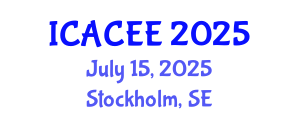 International Conference on Architectural, Civil and Environmental Engineering (ICACEE) July 15, 2025 - Stockholm, Sweden