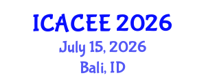 International Conference on Architectural, Civil and Environmental Engineering (ICACEE) July 15, 2026 - Bali, Indonesia