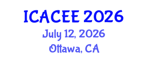 International Conference on Architectural, Civil and Environmental Engineering (ICACEE) July 12, 2026 - Ottawa, Canada