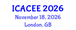 International Conference on Architectural, Civil and Environmental Engineering (ICACEE) November 18, 2026 - London, United Kingdom