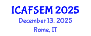 International Conference on Art, Finance, Science, Engineering and Management (ICAFSEM) December 13, 2025 - Rome, Italy