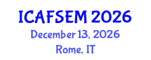 International Conference on Art, Finance, Science, Engineering and Management (ICAFSEM) December 13, 2026 - Rome, Italy International Conference on Art, Finance, Science, Engineering and Management (ICAFSEM) December 13, 2026 - Rome, Italy