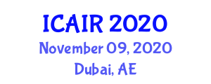 International Conference on Artificial Intelligence and Robotics (ICAIR) November 09, 2020 - Dubai, United Arab Emirates