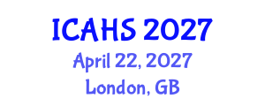 International Conference on Arts, Humanities and Sustainability (ICAHS) April 22, 2027 - London, United Kingdom International Conference on Arts, Humanities and Sustainability (ICAHS) April 22, 2027 - London, United Kingdom