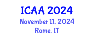International Conference on Astronomy and Astrophysics (ICAA) November 11, 2024 - Rome, Italy