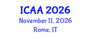 International Conference on Astronomy and Astrophysics (ICAA) November 11, 2026 - Rome, Italy