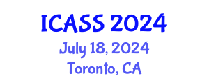 International Conference on Astronomy and Space Sciences (ICASS) July 18, 2024 - Toronto, Canada
