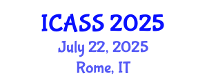 International Conference on Astronomy and Space Sciences (ICASS) July 22, 2025 - Rome, Italy