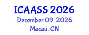 International Conference on Astronomy, Astrophysics and Space Science (ICAASS) December 09, 2026 - Macau, China International Conference on Astronomy, Astrophysics and Space Science (ICAASS) December 09, 2026 - Macau, China