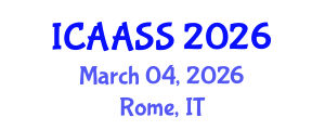 International Conference on Astronomy, Astrophysics, Space Science (ICAASS) March 04, 2026 - Rome, Italy
