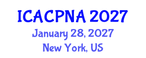 International Conference on Atmospheric Chemistry, Physics, Nucleation and Aerosols (ICACPNA) January 28, 2027 - New York, United States International Conference on Atmospheric Chemistry, Physics, Nucleation and Aerosols (ICACPNA) January 28, 2027 - New York, United States