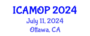 International Conference on Atomic, Molecular and Optical Physics (ICAMOP) July 11, 2024 - Ottawa, Canada