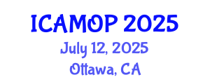 International Conference on Atomic, Molecular and Optical Physics (ICAMOP) July 12, 2025 - Ottawa, Canada