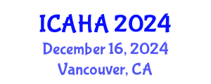 International Conference on Audiology and Hearing Aids (ICAHA) December 16, 2024 - Vancouver, Canada