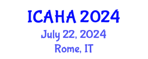 International Conference on Audiology and Hearing Aids (ICAHA) July 22, 2024 - Rome, Italy