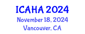 International Conference on Audiology and Hearing Aids (ICAHA) November 18, 2024 - Vancouver, Canada