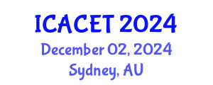 International Conference on Automatic Control Engineering and Technologies (ICACET) December 02, 2024 - Sydney, Australia