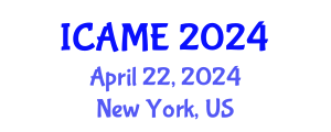 International Conference on Automation and Mechatronics Engineering (ICAME) April 22, 2024 - New York, United States