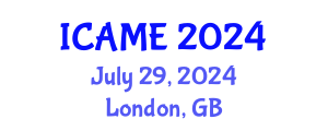 International Conference on Automation and Mechatronics Engineering (ICAME) July 29, 2024 - London, United Kingdom
