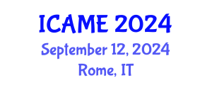 International Conference on Automation and Mechatronics Engineering (ICAME) September 12, 2024 - Rome, Italy