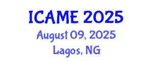 International Conference on Automation and Mechatronics Engineering (ICAME) August 09, 2025 - Lagos, Nigeria