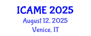 International Conference on Automation and Mechatronics Engineering (ICAME) August 12, 2025 - Venice, Italy