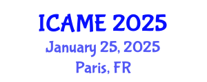 International Conference on Automation and Mechatronics Engineering (ICAME) January 25, 2025 - Paris, France