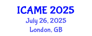 International Conference on Automation and Mechatronics Engineering (ICAME) July 26, 2025 - London, United Kingdom