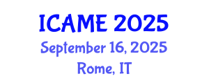 International Conference on Automation and Mechatronics Engineering (ICAME) September 16, 2025 - Rome, Italy
