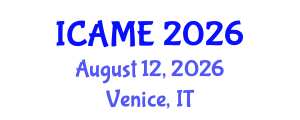 International Conference on Automation and Mechatronics Engineering (ICAME) August 12, 2026 - Venice, Italy