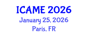 International Conference on Automation and Mechatronics Engineering (ICAME) January 25, 2026 - Paris, France
