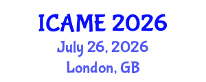 International Conference on Automation and Mechatronics Engineering (ICAME) July 26, 2026 - London, United Kingdom