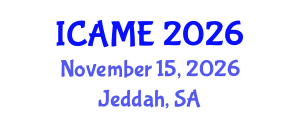 International Conference on Automation and Mechatronics Engineering (ICAME) November 15, 2026 - Jeddah, Saudi Arabia