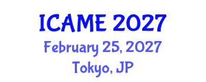 International Conference on Automation and Mechatronics Engineering (ICAME) February 25, 2027 - Tokyo, Japan International Conference on Automation and Mechatronics Engineering (ICAME) February 25, 2027 - Tokyo, Japan
