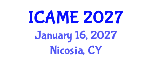 International Conference on Automation and Mechatronics Engineering (ICAME) January 16, 2027 - Nicosia, Cyprus International Conference on Automation and Mechatronics Engineering (ICAME) January 16, 2027 - Nicosia, Cyprus